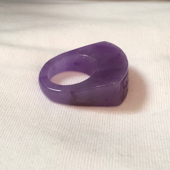 Solid Purple Jade Ring - Picture 3 of 7